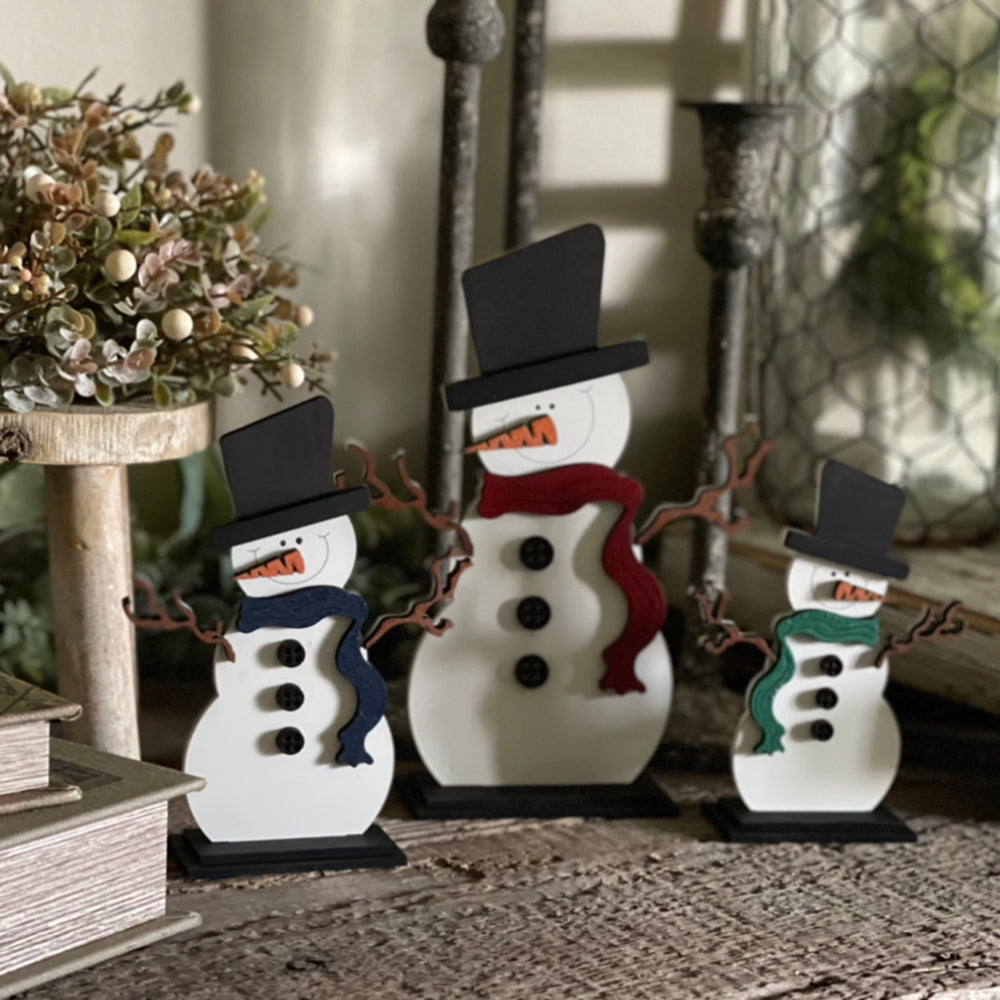 Happy Snowmen Shelf Sitters (Set of 3)