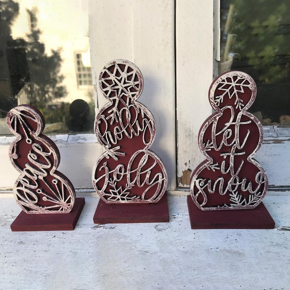 Snowman Shelf Sitters Set Of 6 With Stands