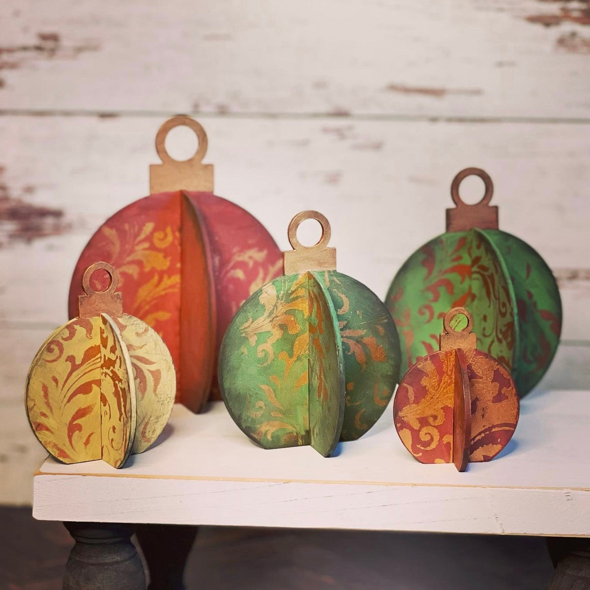 3D Christmas Ornament Shelf Sitters (Set of 5)