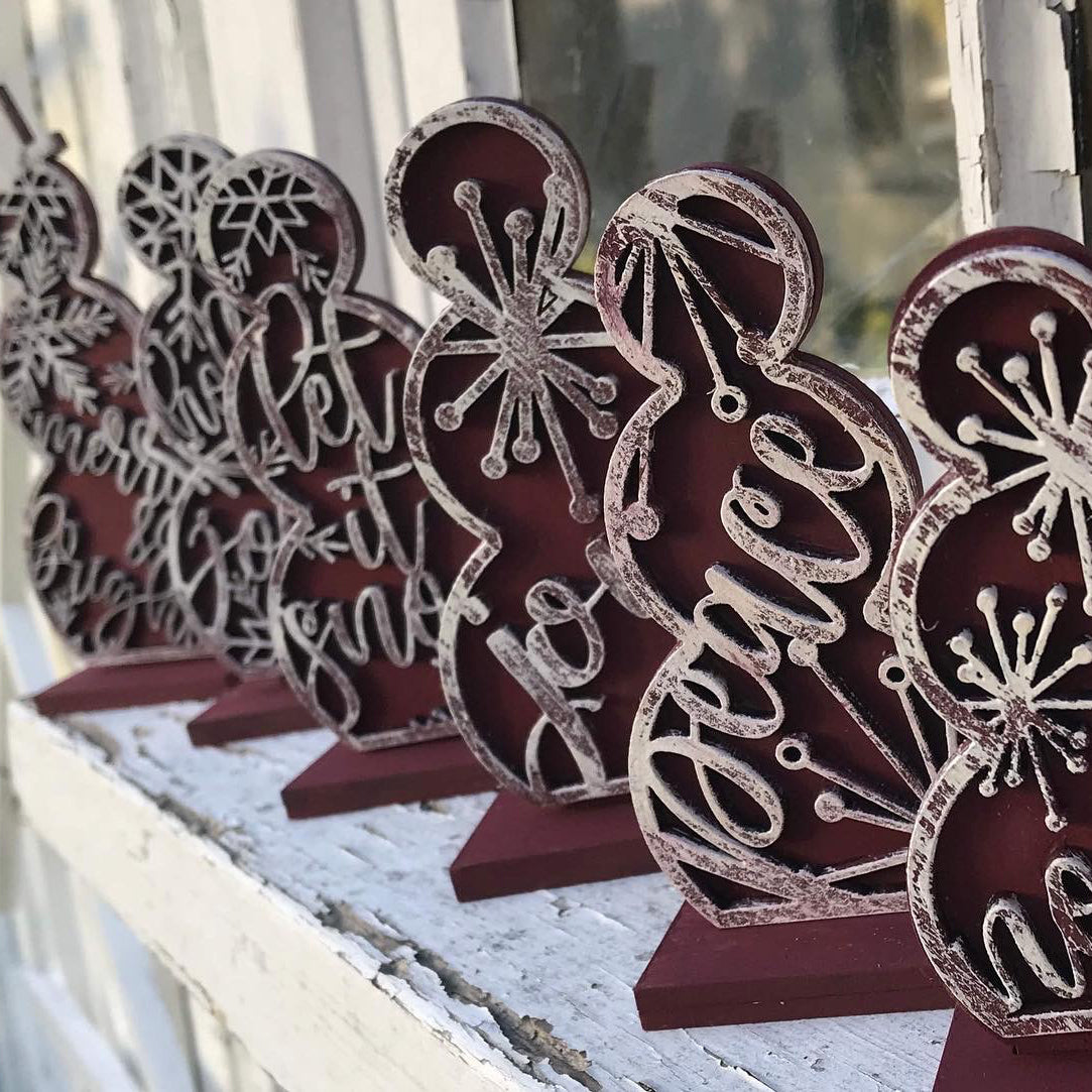 Snowman Shelf Sitters Set Of 6 With Stands