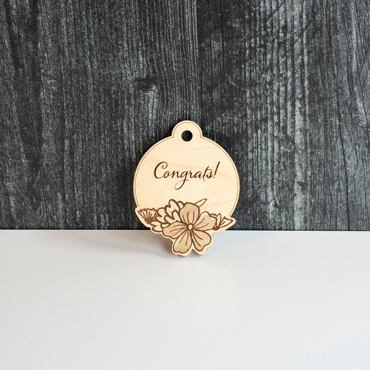 Floral "Congrats" Gift Tag